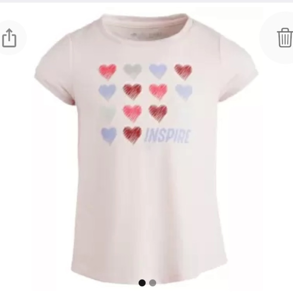 NEW Ideology Girls Toddler Heart Inspire Tee Shirt Top, Size 4T, Pink